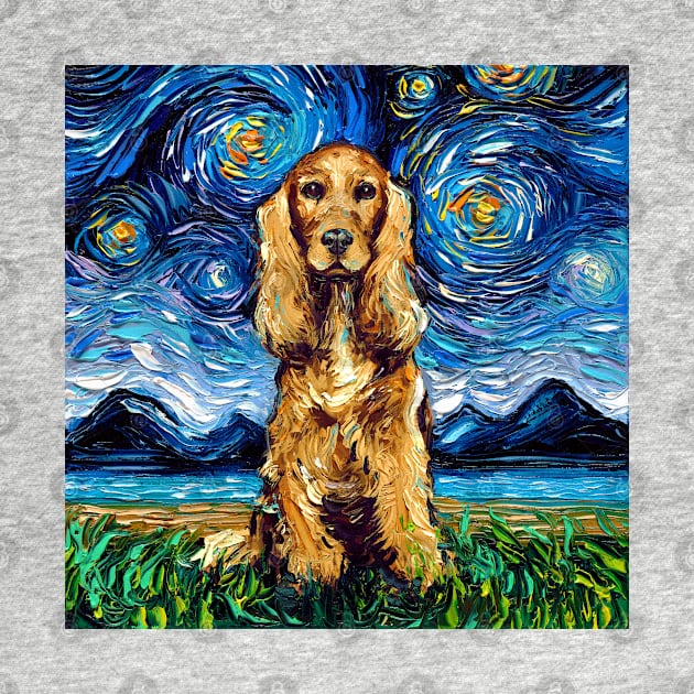 Golden Cocker Spaniel Night by sagittariusgallery